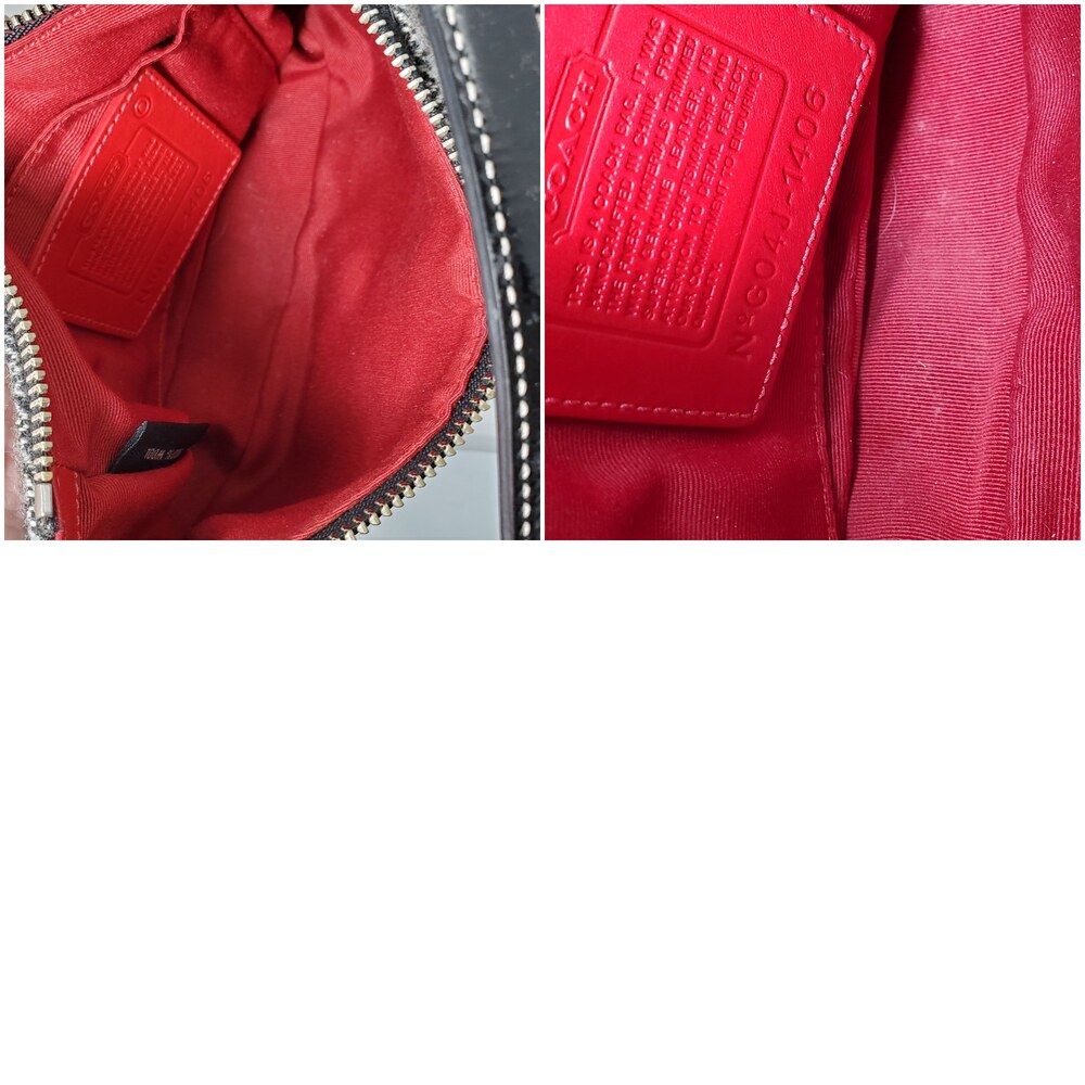 Vintage 2004 Y2K Coach Hamptons Herringbone Wool Leather Shoulder Bag Heart 1406 - Picture 16 of 16